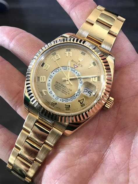 rolex sky dweller gold kautschuk|rolex sky dweller specs.